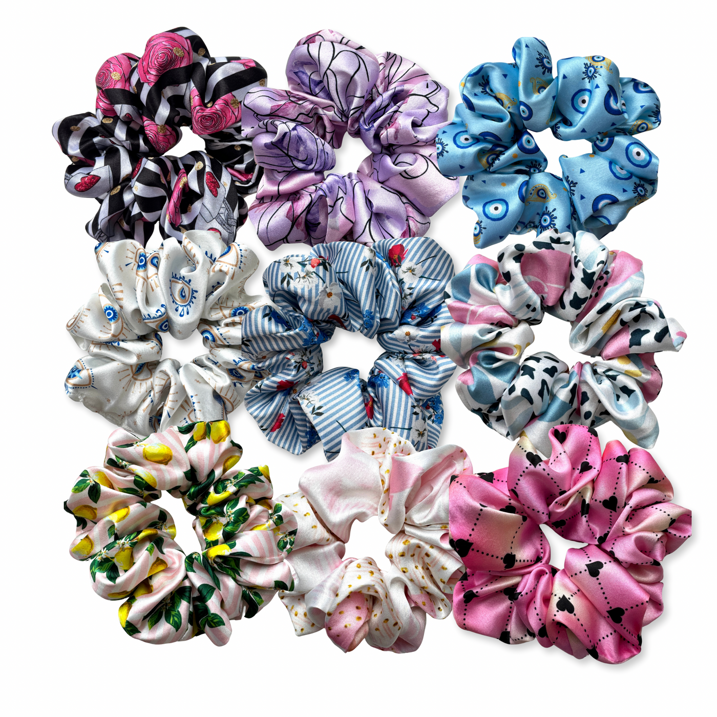 Pastel Satin Scrunchies